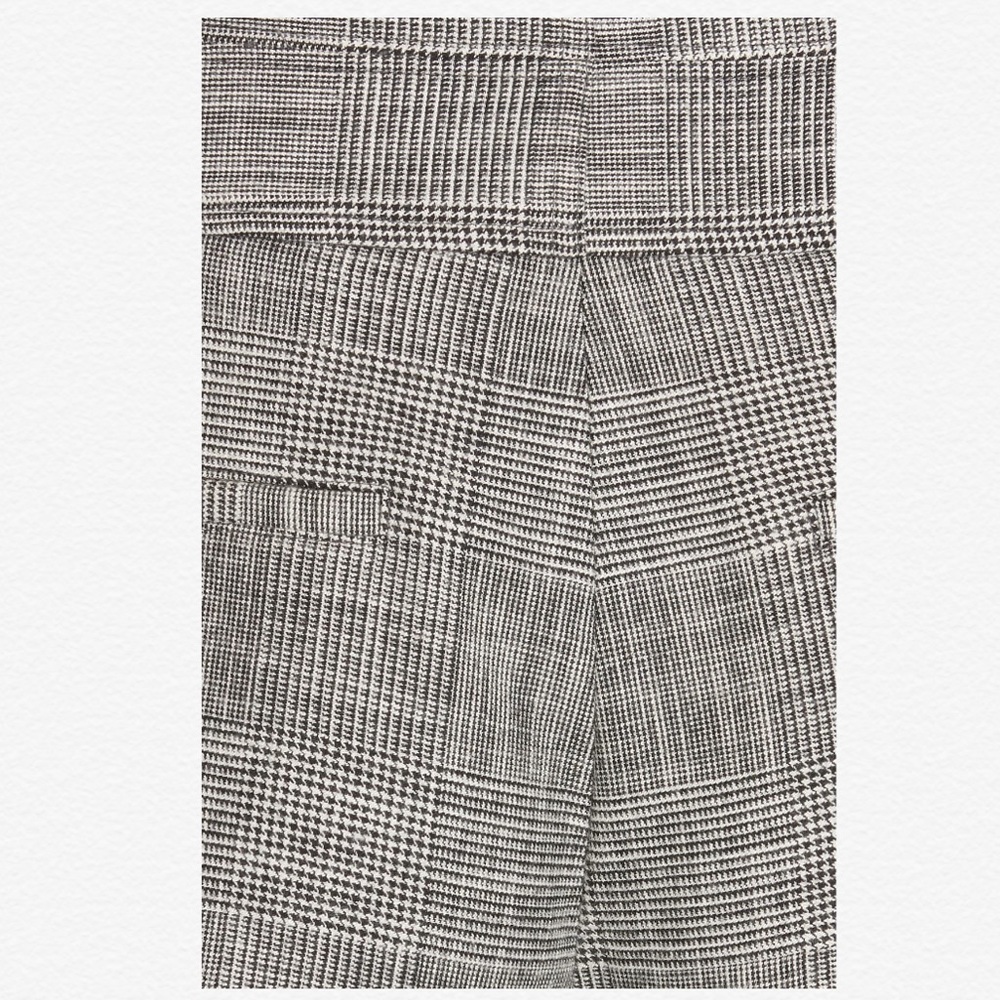 REBECCA TAYLOR NOTCH HIGH WAIST GLEN PLAID PANTS - Picture 3 of 7
